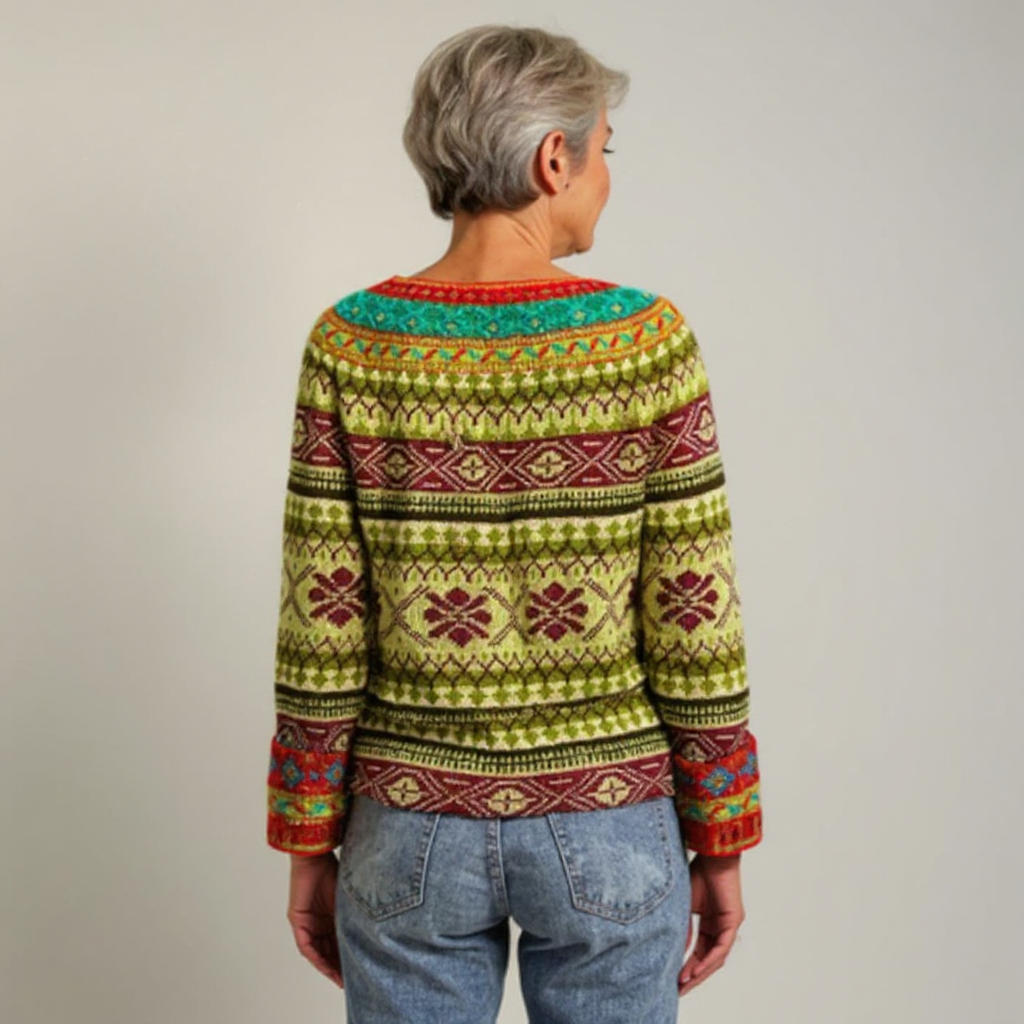 Girelli - Klassischer Isländischer Strick Pullover Aus Wolle