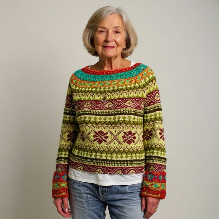 Girelli - Klassischer Isländischer Strick Pullover Aus Wolle