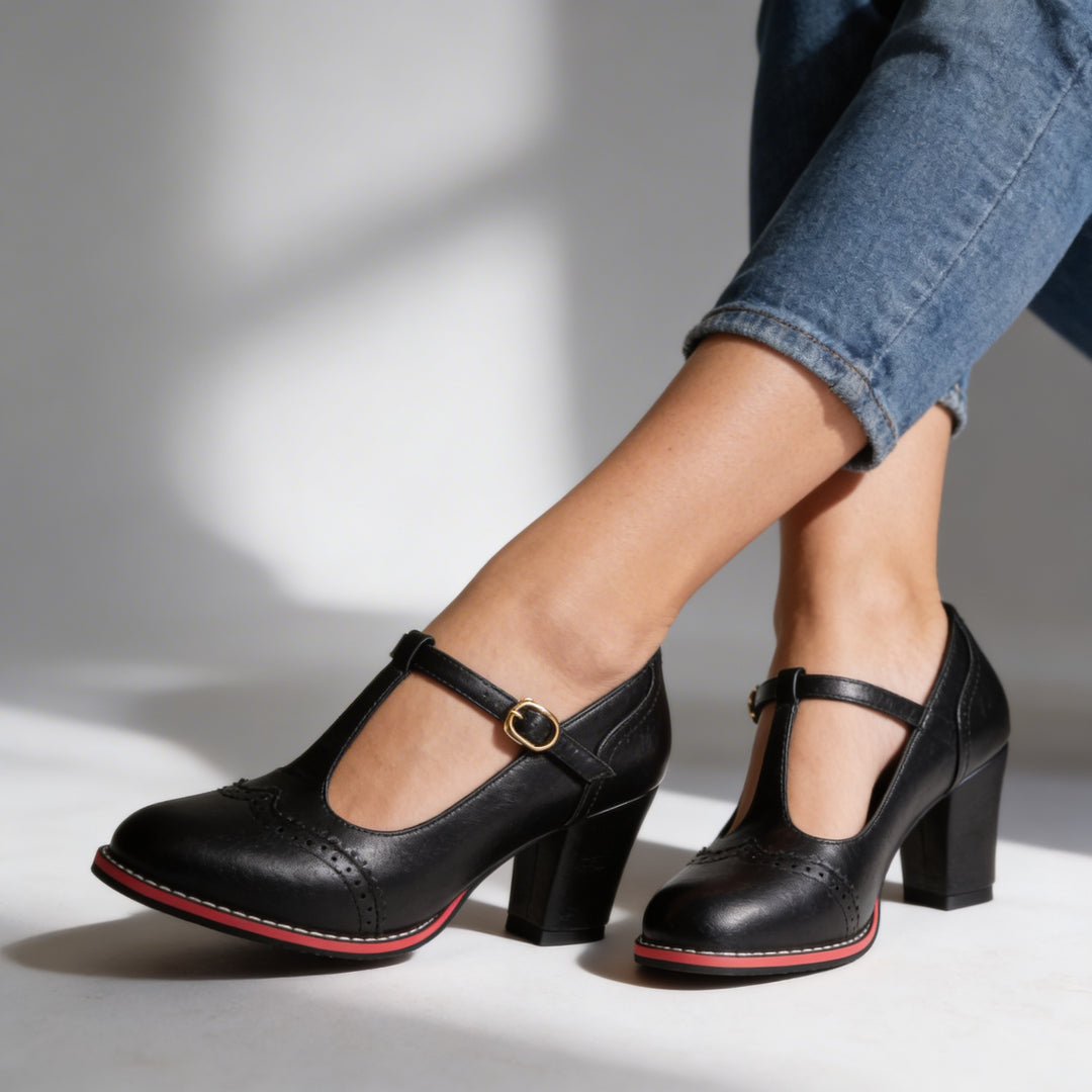Fiorella - Klassische Pumps Mit Riemchen Und Mittelhohem Absatz