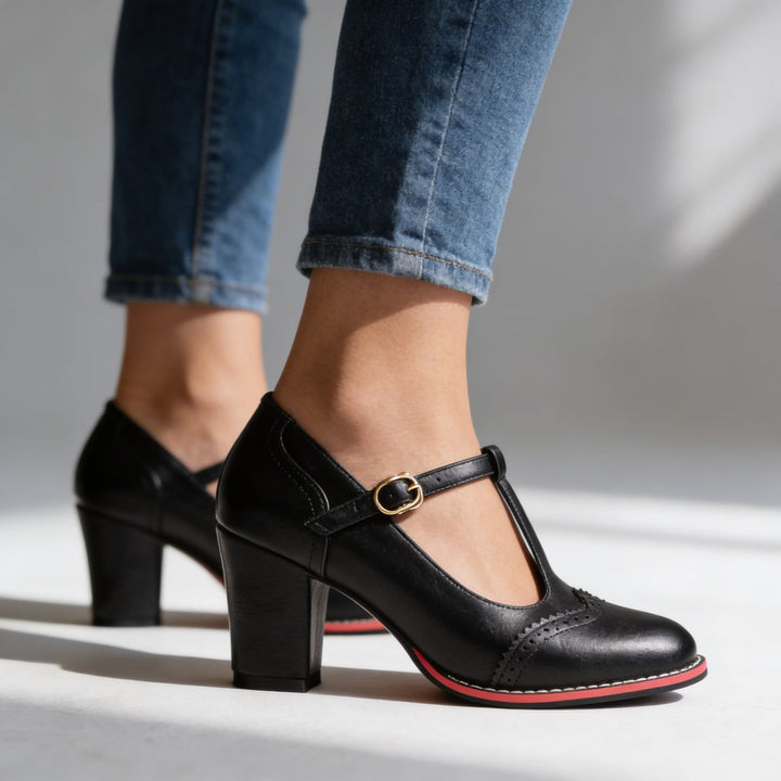 Fiorella - Klassische Pumps Mit Riemchen Und Mittelhohem Absatz