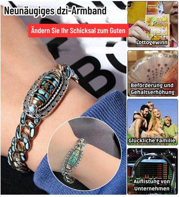 DziVana - Dzi Armband Mit Sechs Zeichen Mantra in Türkis