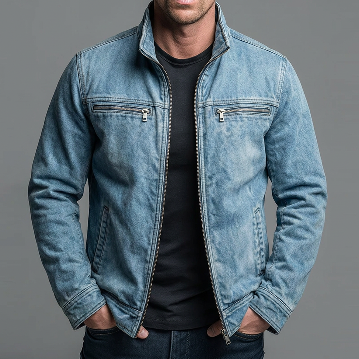 Narick – Lässige Jeansjacke MIT Reißverschluss