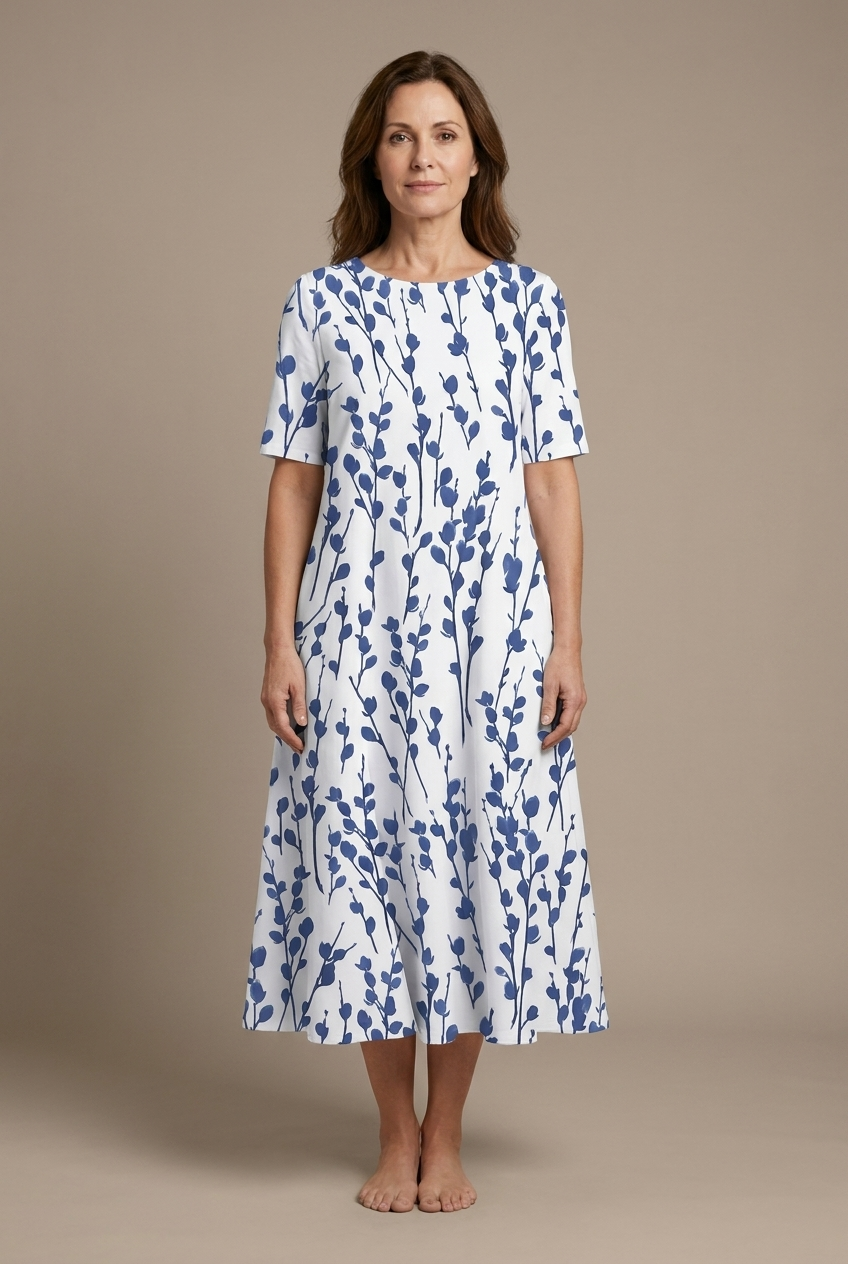 Kwanza – Fließendes Midikleid mit Blumenmuster