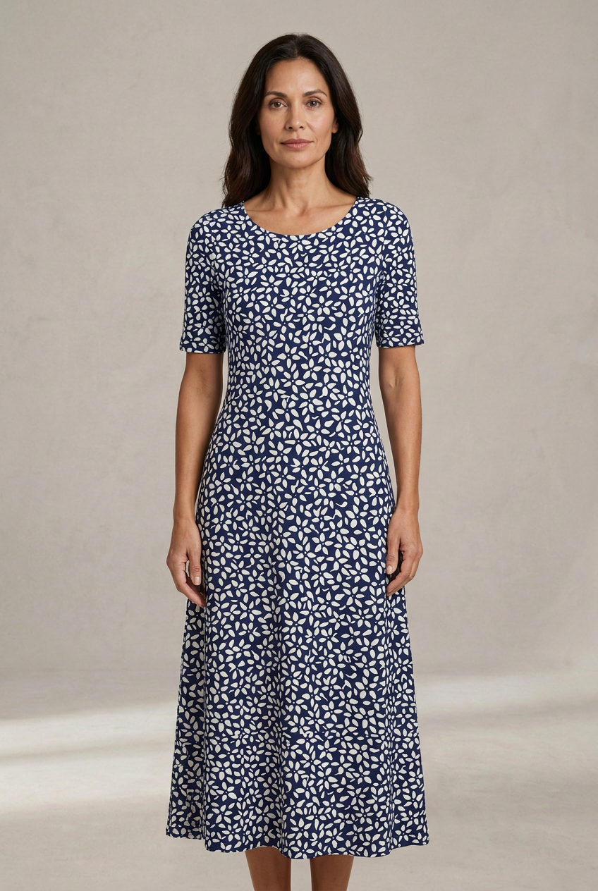 Kwanza – Fließendes Midikleid mit Blumenmuster