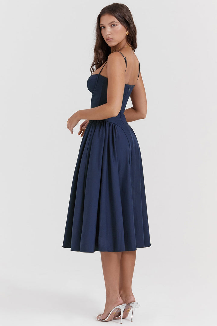 Maissa – Elegantes Midi Kleid mit Ärmeln