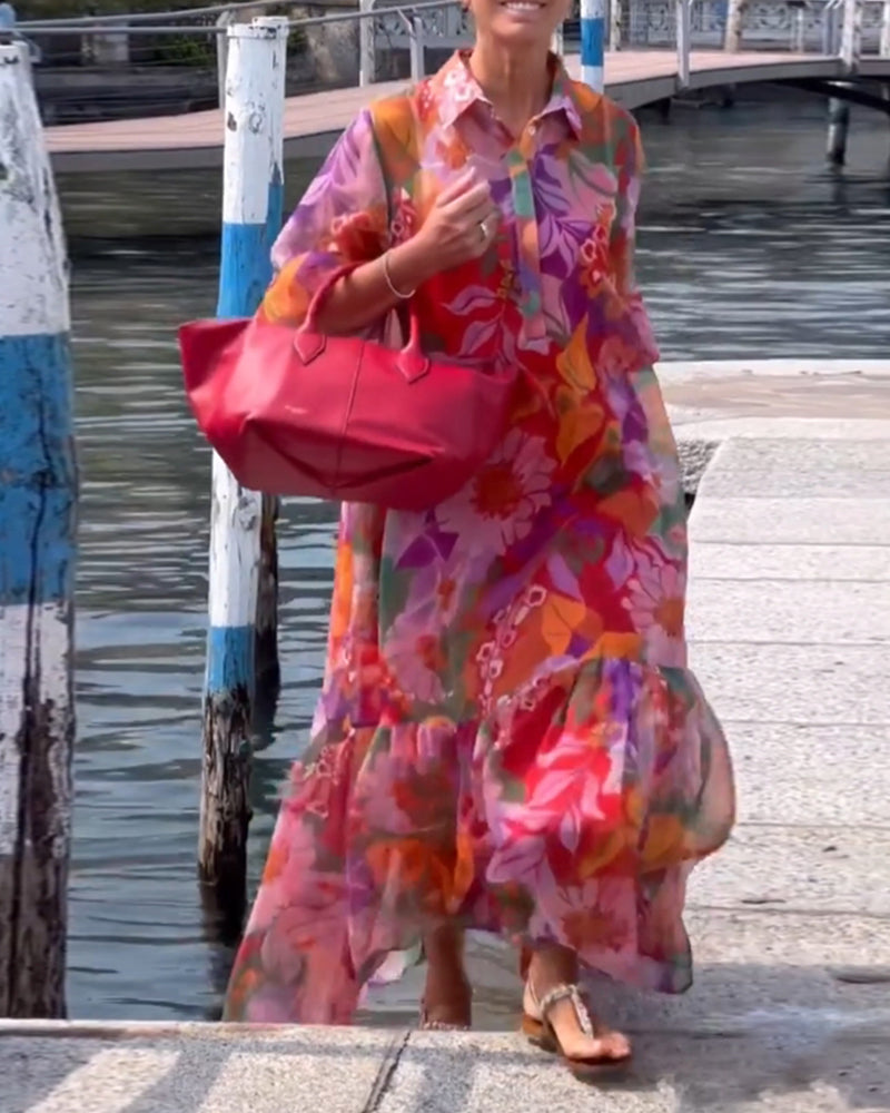 Tanisha - Langes Geblümtes Kleid