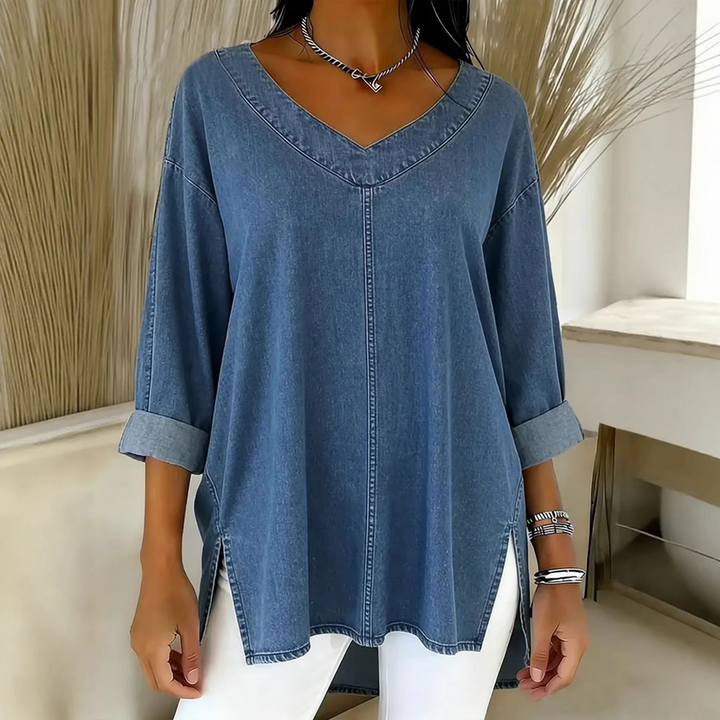 Ludivine – Zeitloses Jeans Hemd Mit Fließender Passform