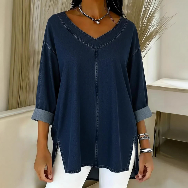 Ludivine – Zeitloses Jeans Hemd Mit Fließender Passform