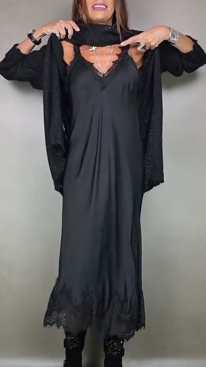 Jesika – Stilvoller Langer Pullover Mit Kleid