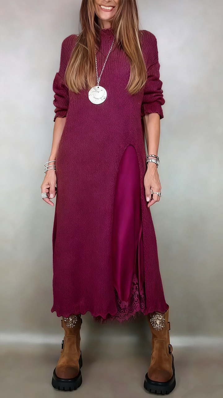 Jesika – Stilvoller Langer Pullover Mit Kleid