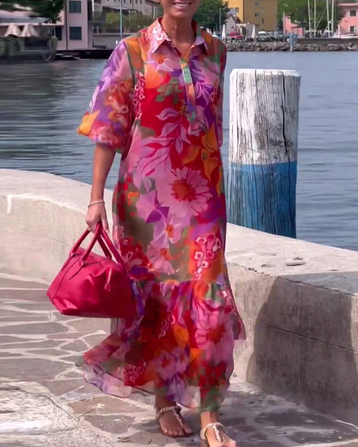 Tanisha - Langes Geblümtes Kleid