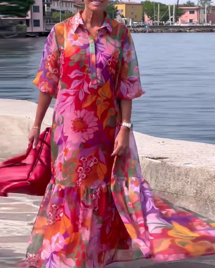 Tanisha - Langes Geblümtes Kleid