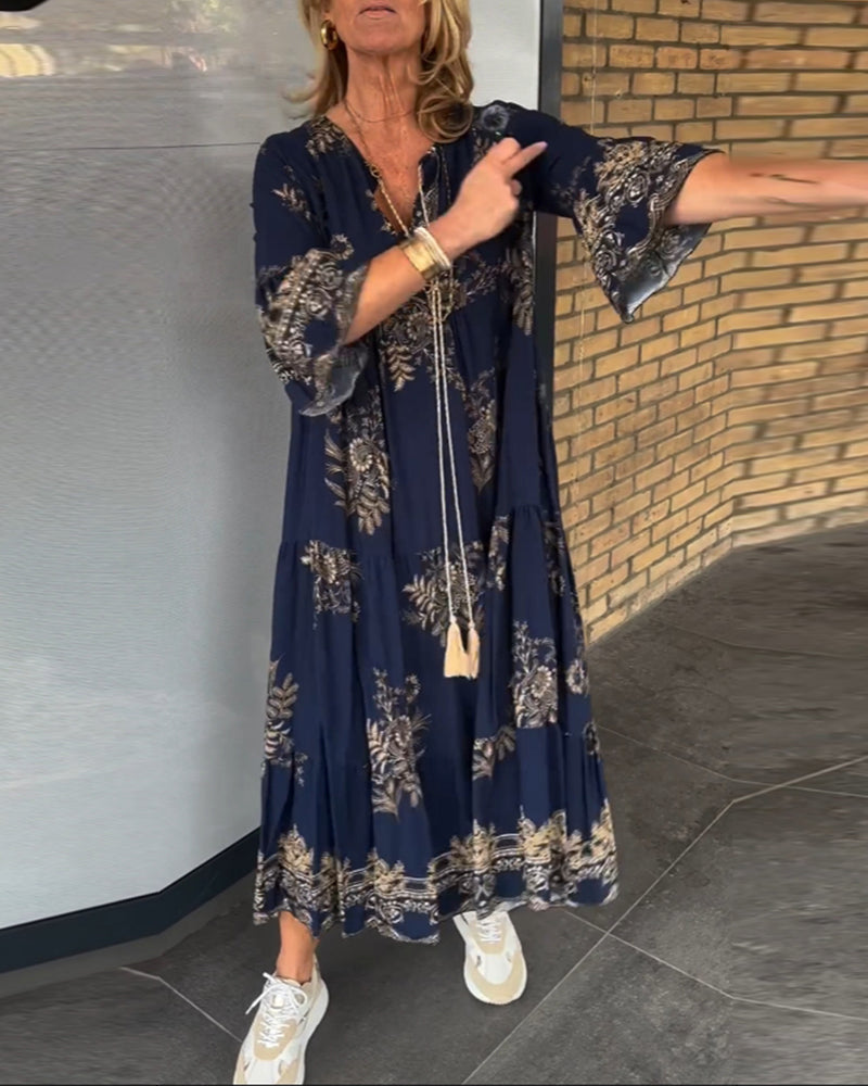 Hypatia – Vintage Kleid Mit V-Ausschnitt