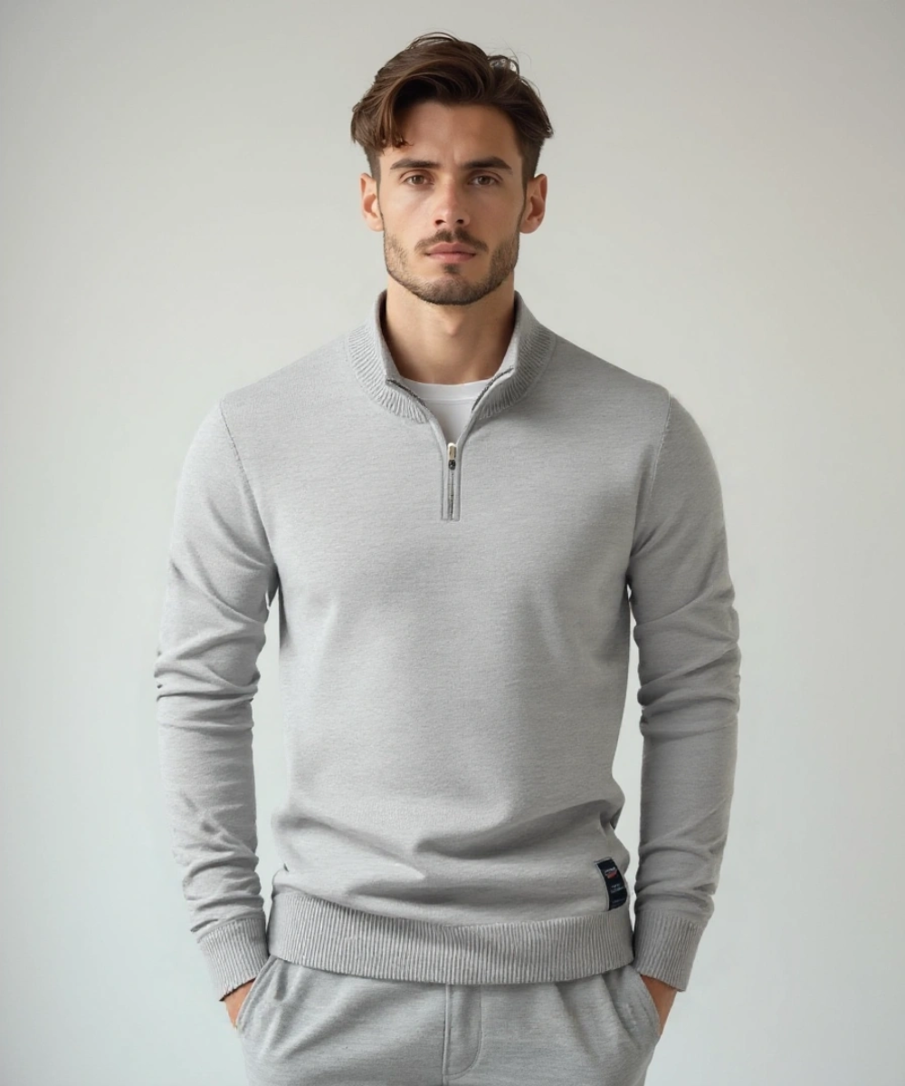 Stoyan – Strick Pullover Mit Halbem Reißverschluss