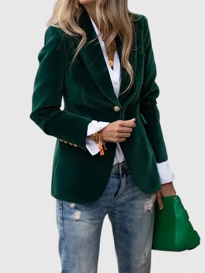 Dagmara – Einreihiger Samt Blazer