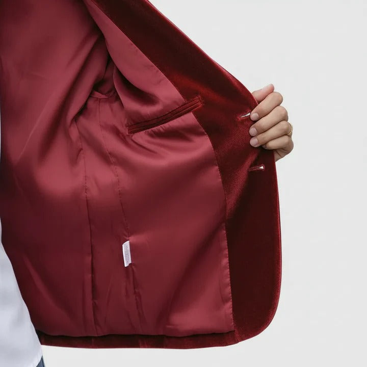 Dagmara – Einreihiger Samt Blazer
