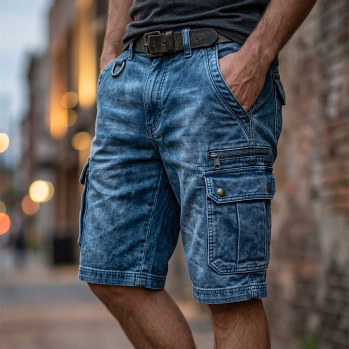 Pezeshkian – Stilvolle Denim-Fracht-Kurzhosen