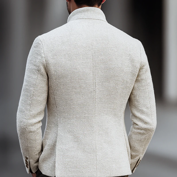 Artjom – Schlichte Tweed-Freizeit Jacke Mit Hohem Kragen