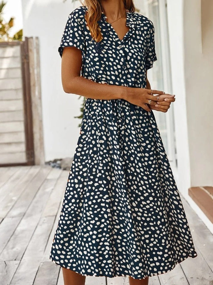 Carine - V Ausschnitt Kleid