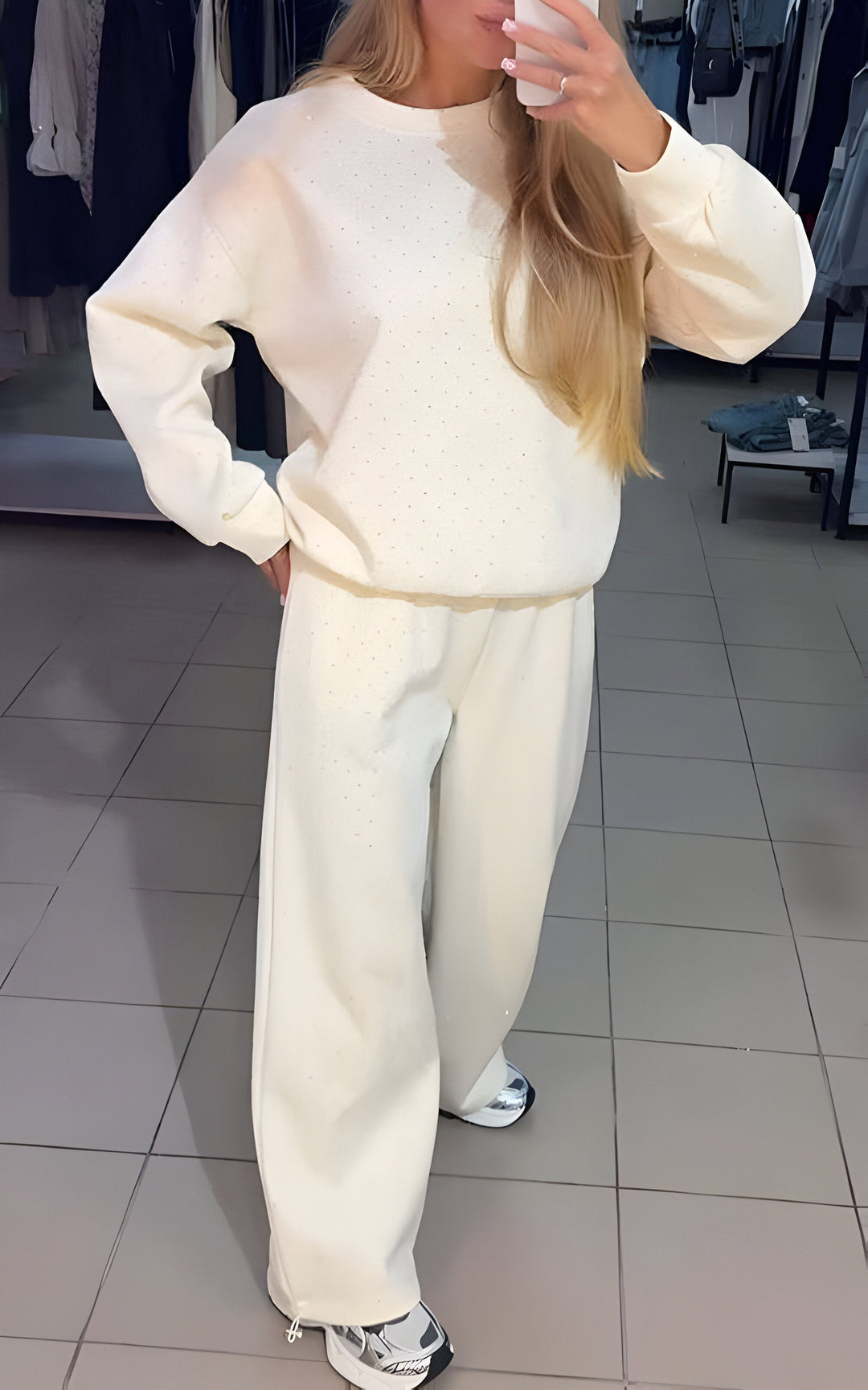 Simara – Zweiteiliges Glitzerndes Trainingsanzug Set