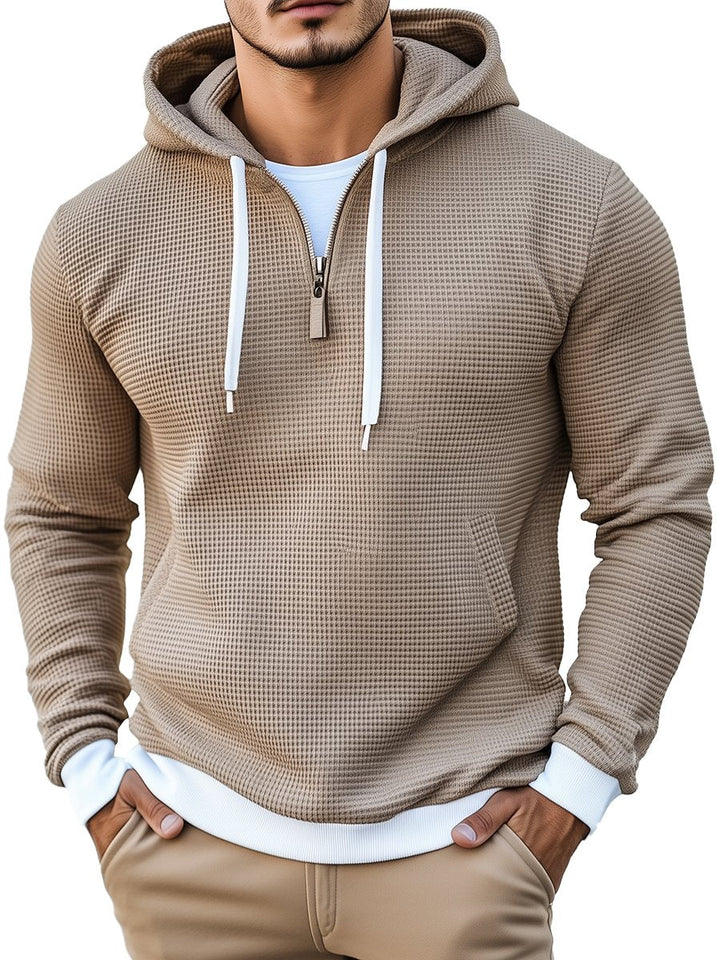 Valtin – Stilvoller Waffel Langarm Kapuzenpullover