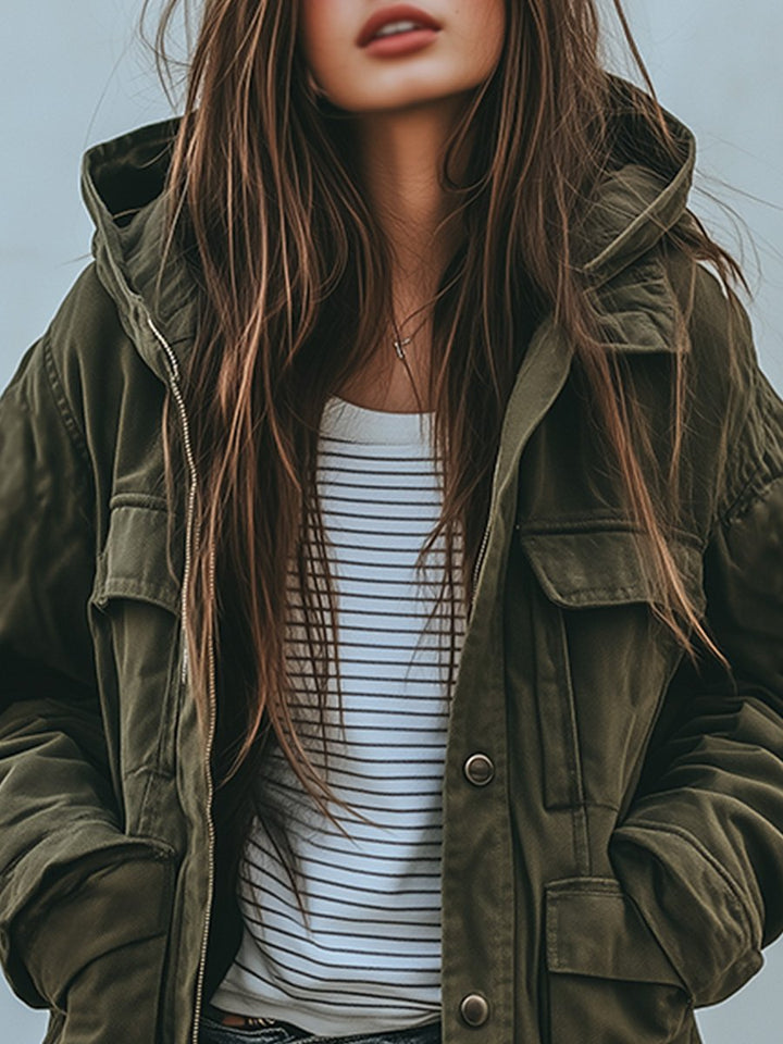 Naelani – Winddichte Jacke mit Kapuze und mehreren Taschen