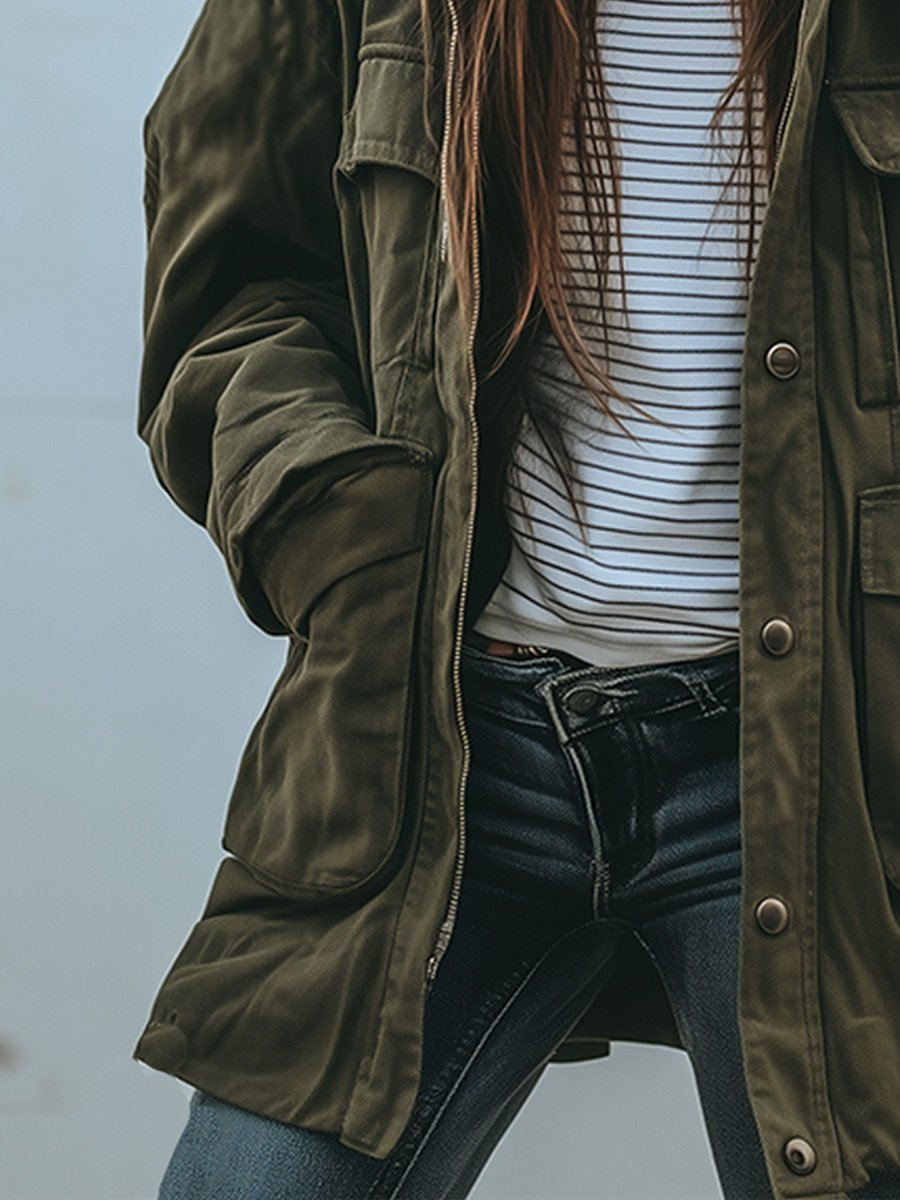 Naelani – Winddichte Jacke mit Kapuze und mehreren Taschen