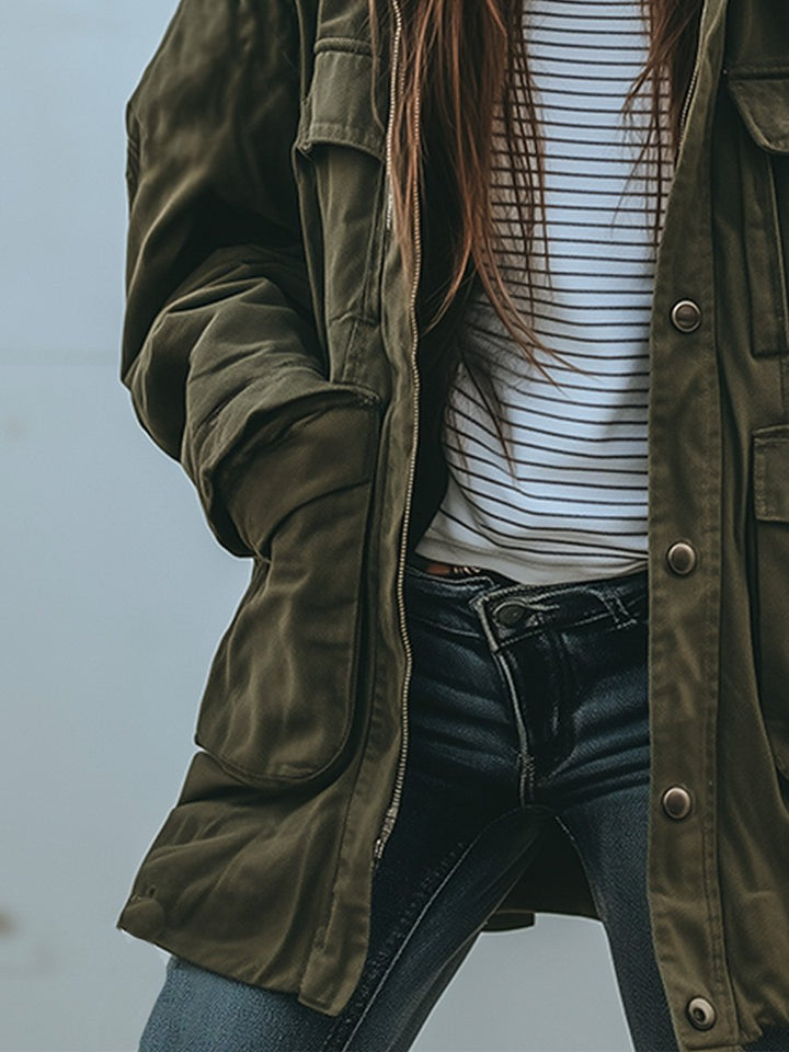 Naelani – Winddichte Jacke mit Kapuze und mehreren Taschen