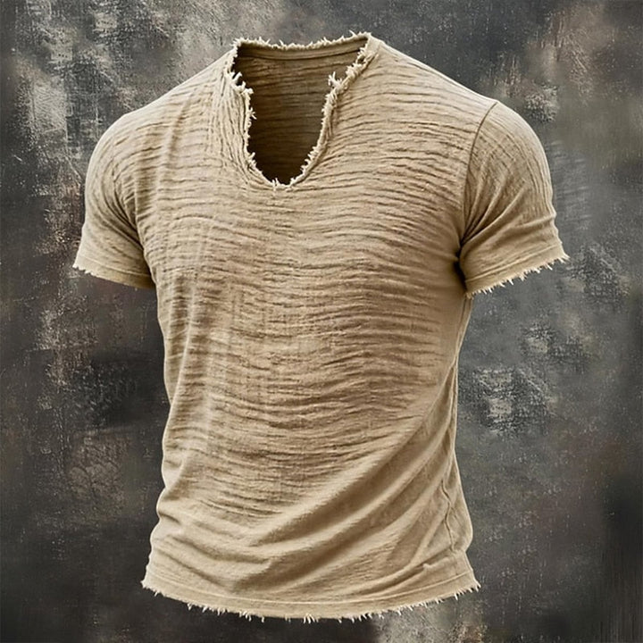 Pavel - Vintage T-shirt Mit V-ausschnitt
