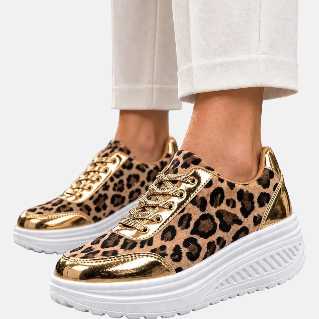 Alika - Sneaker Mit Keilabsatz Und Leopardenmuster