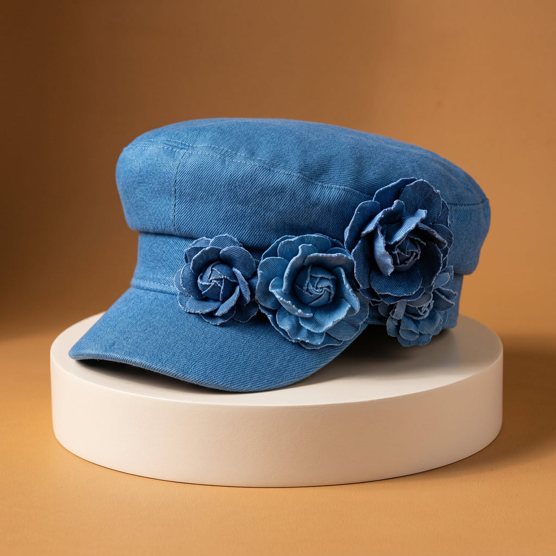 Nelisha – Jeanskappe Mit Blumenmuster