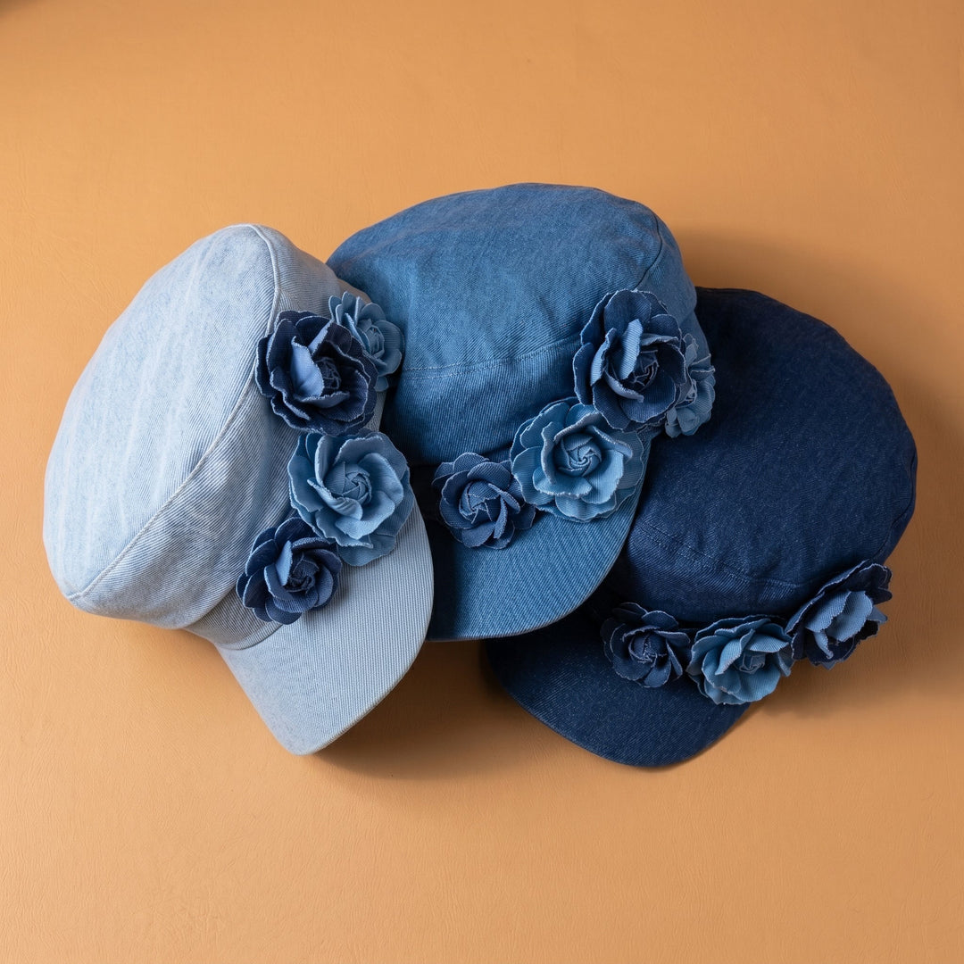 Nelisha – Jeanskappe Mit Blumenmuster