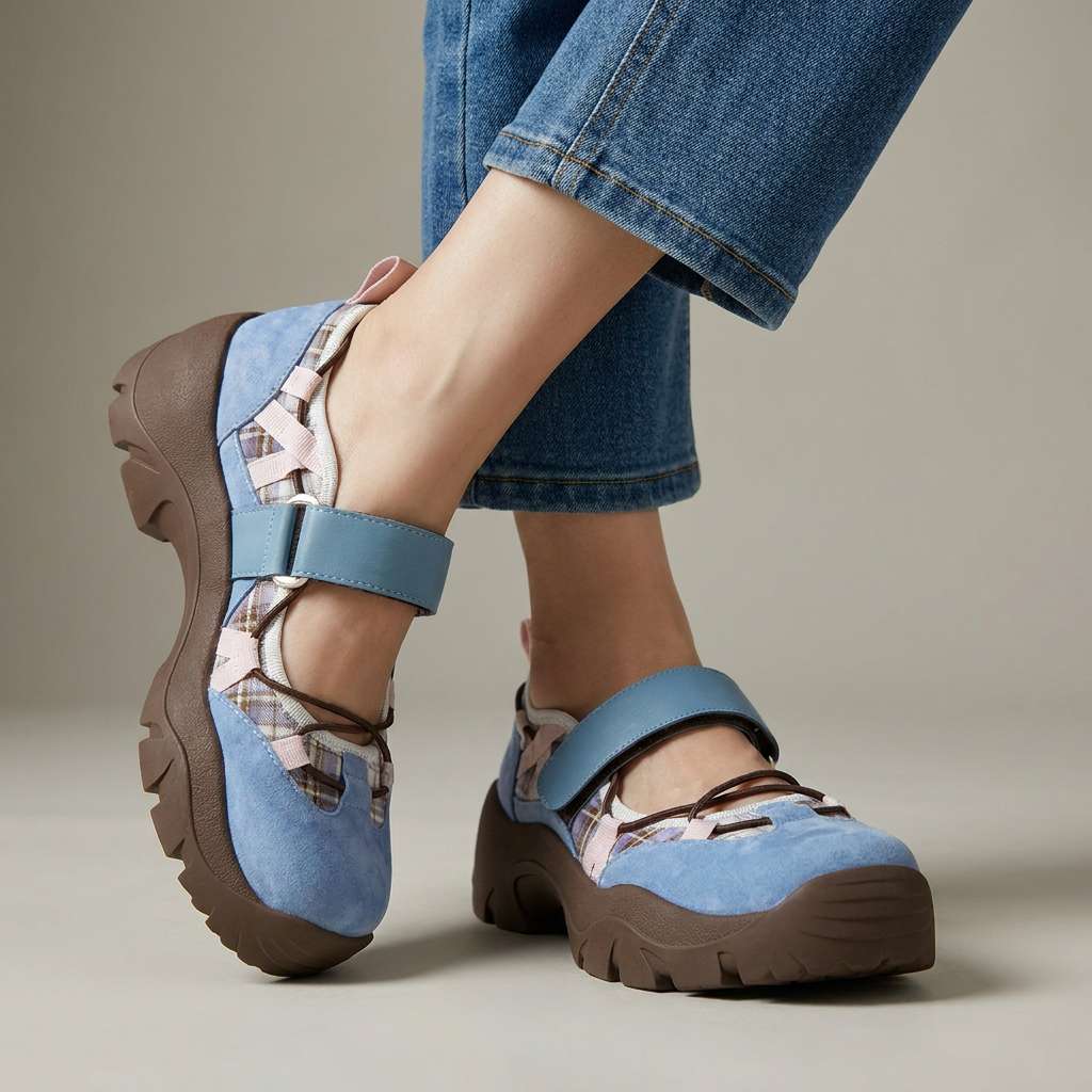 Wylma – Sneaker Mit Breiter Sohle Und Klettverschluss