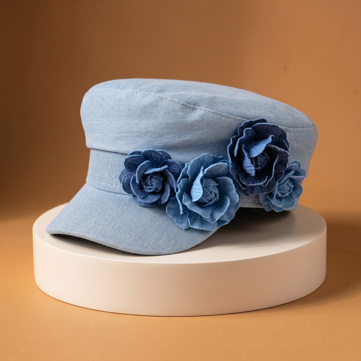 Nelisha – Jeanskappe Mit Blumenmuster