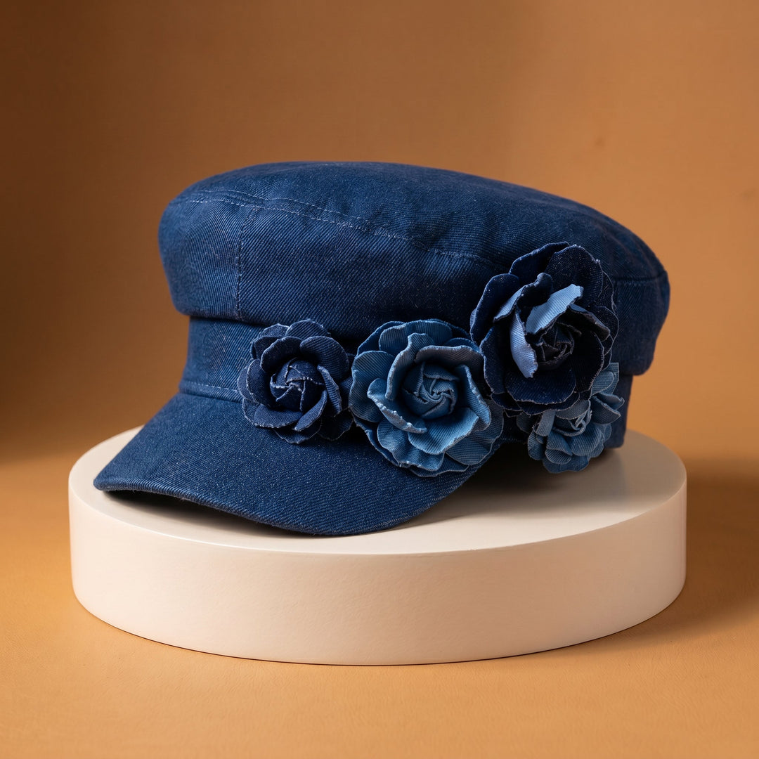 Nelisha – Jeanskappe Mit Blumenmuster