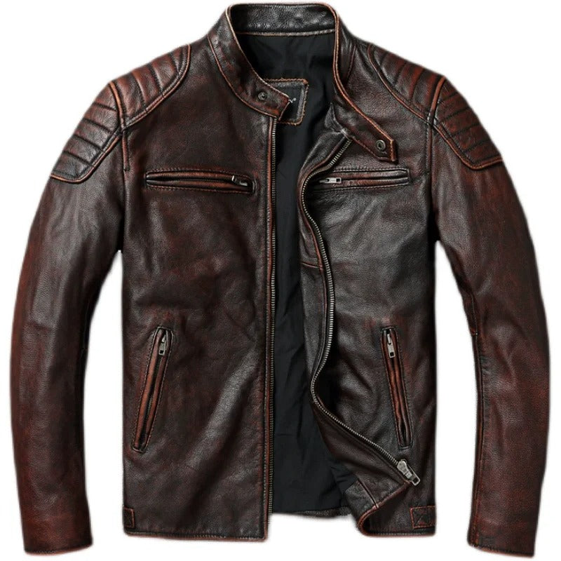 Jorge – Lederjacke Mit Frontreißverschluss