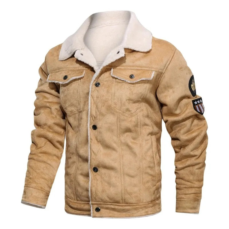 Danniel - Elegante Warme Leder Jacke Mit Fleece Futter
