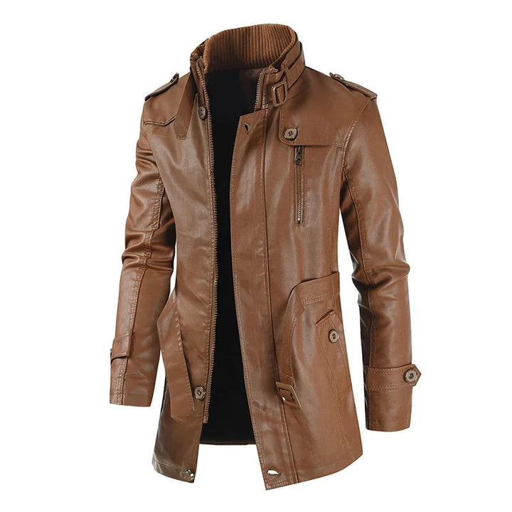 Zacharias – Elegante Lange Leder Bikerjacke