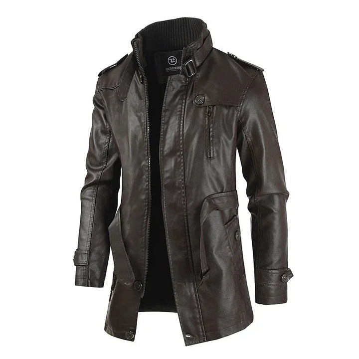 Zacharias – Elegante Lange Leder Bikerjacke