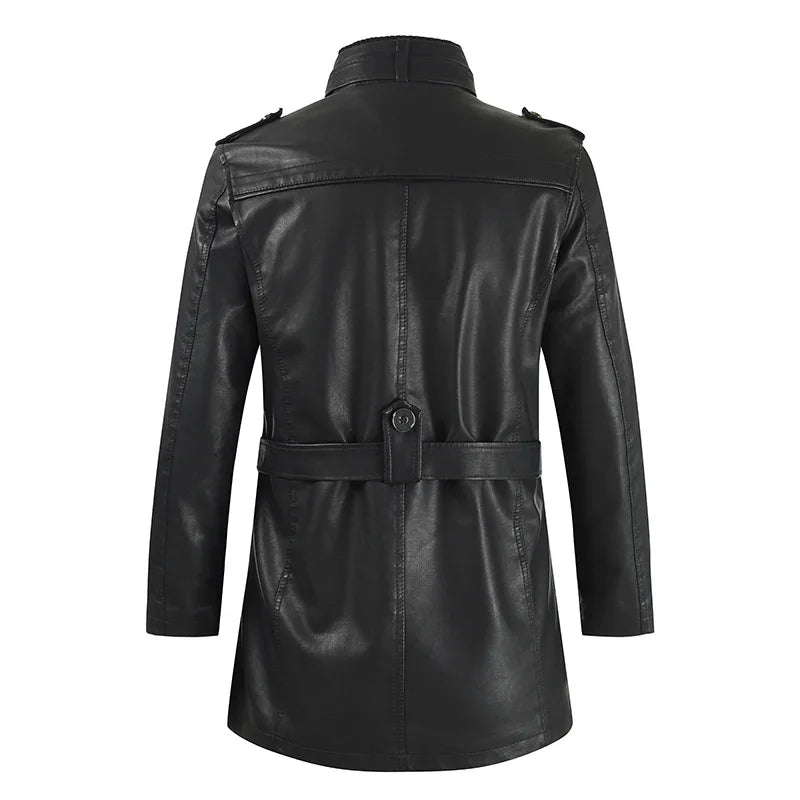 Zacharias – Elegante Lange Leder Bikerjacke