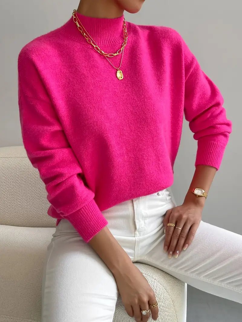 Jorun - Bequemer Pullover Mit Hohem Kragen