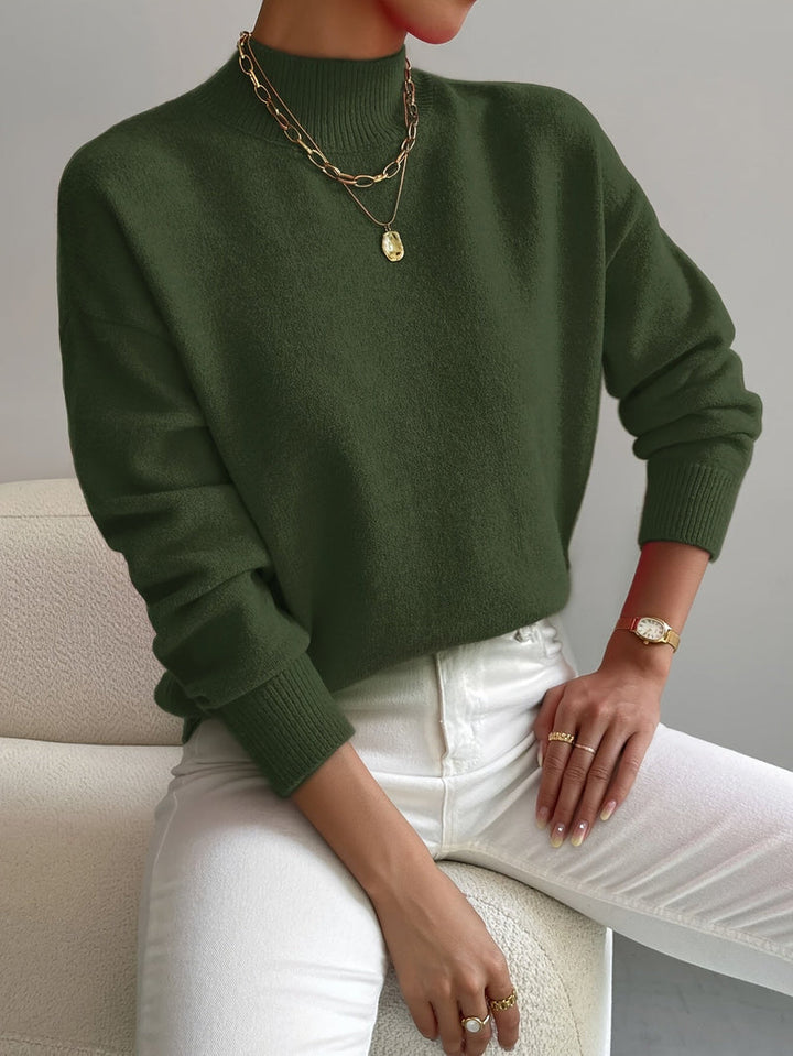 Jorun - Bequemer Pullover Mit Hohem Kragen