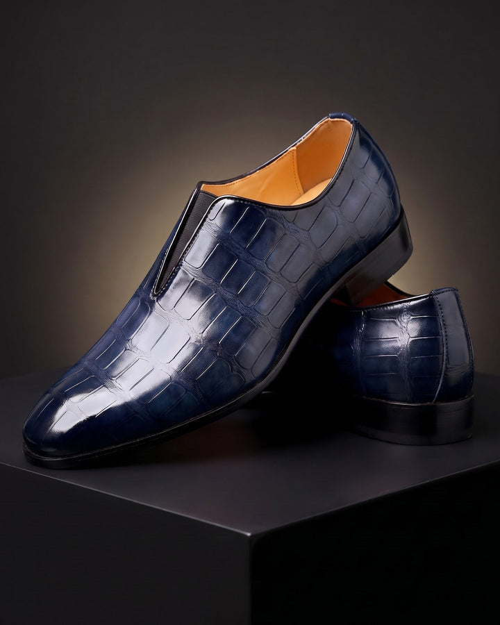 Amphon – Loafer mit Krokodilprägung und Slip-On-Passform