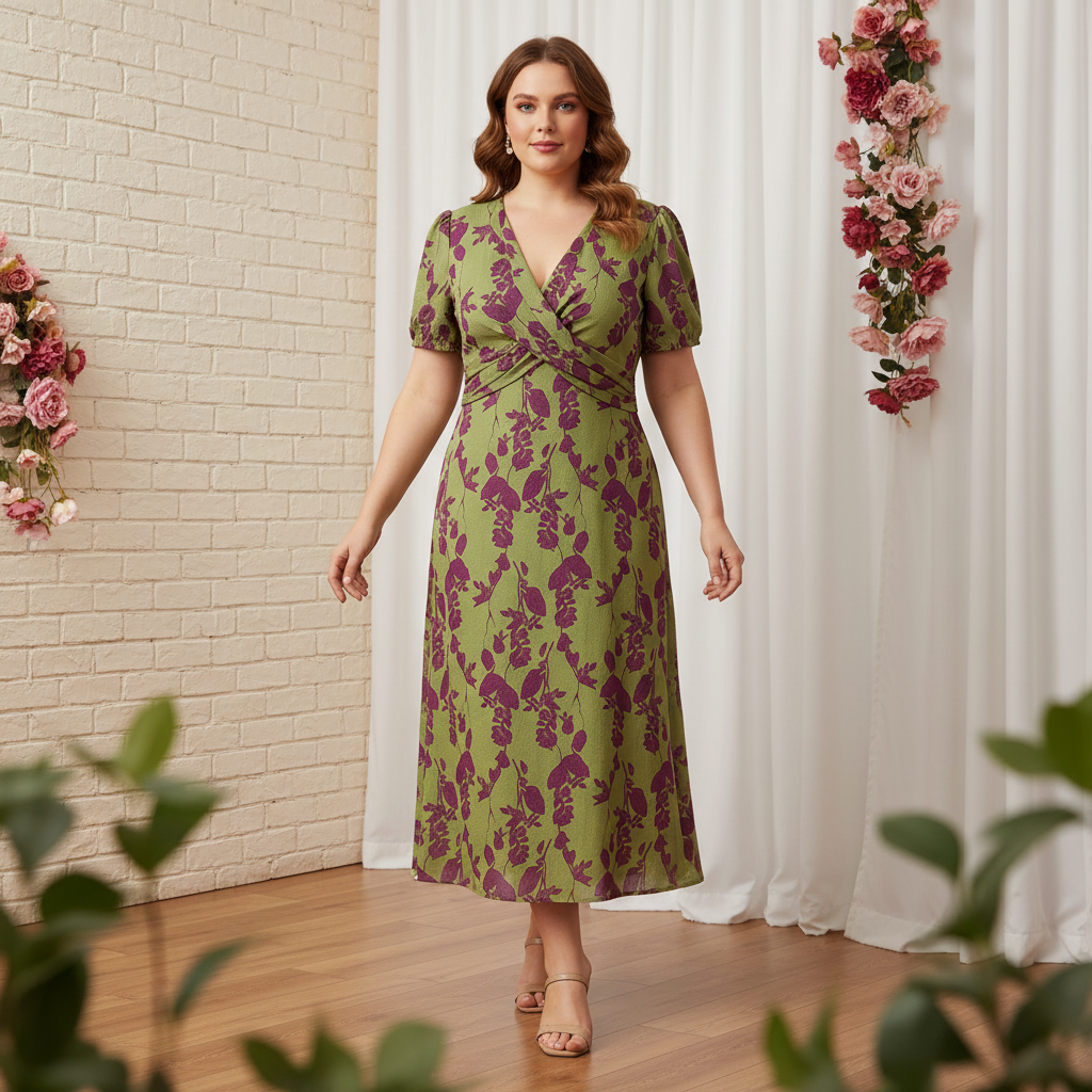 Lonica – Elegantes Kleid Mit V-Ausschnitt