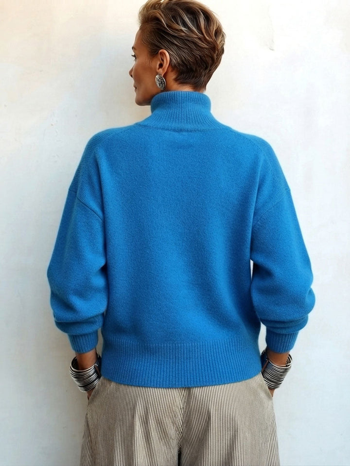 Lylian – Langarmpullover Mit Rollkragen Und Knopfleiste