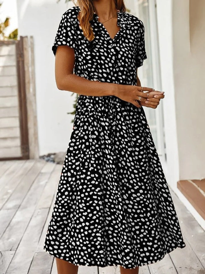 Carine - V Ausschnitt Kleid