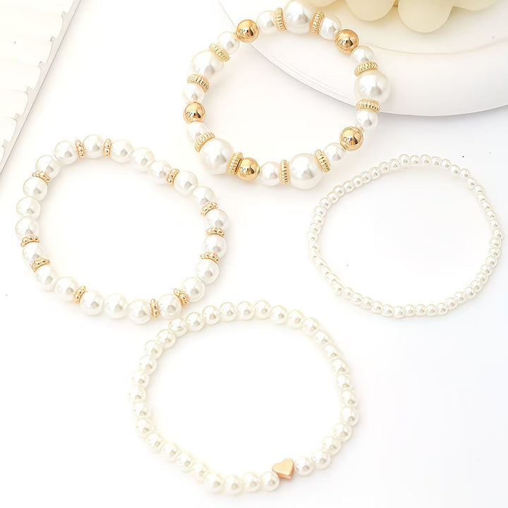 Adelen – Perlen-Stacking-Armband-Set, 4er-Set