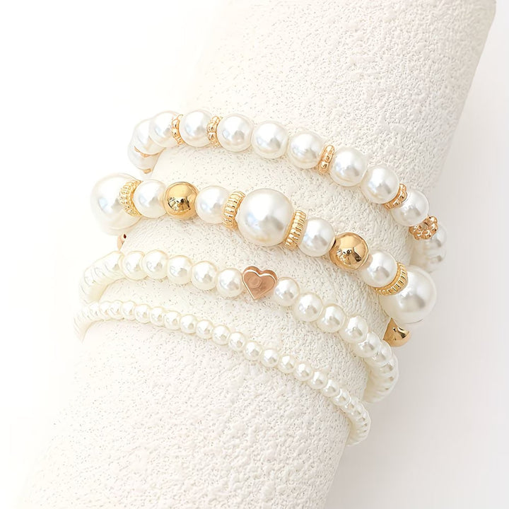 Adelen – Perlen-Stacking-Armband-Set, 4er-Set