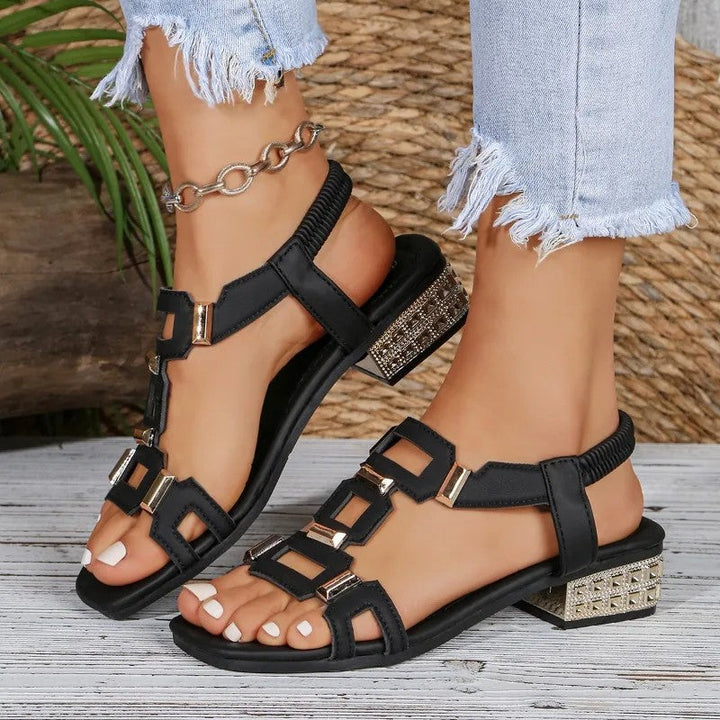 Tashaa - Slingback Ballerinas Mit Sandalenelement Und Schmucksteinen