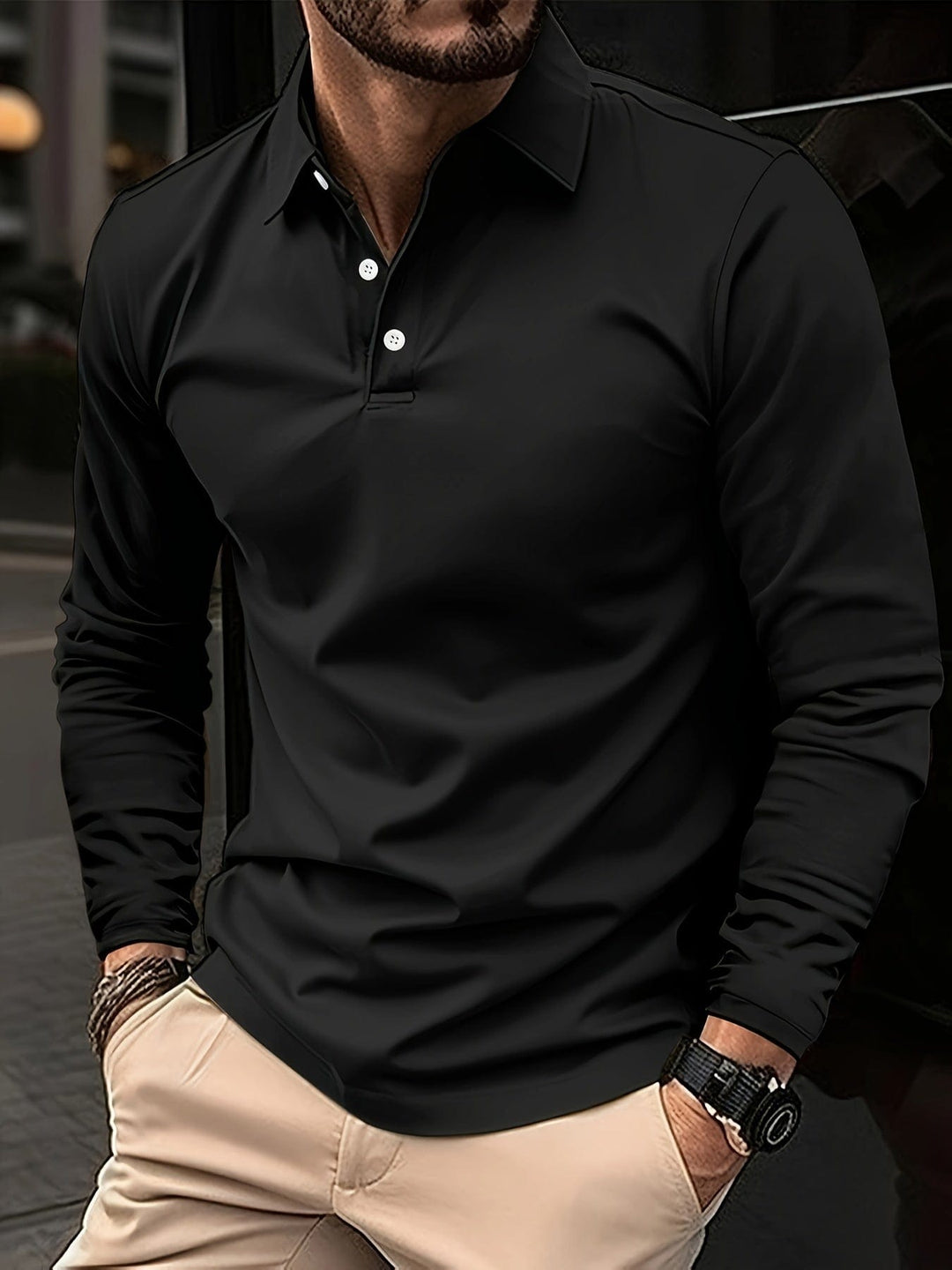 Benjamin – Langärmeliges Poloshirt